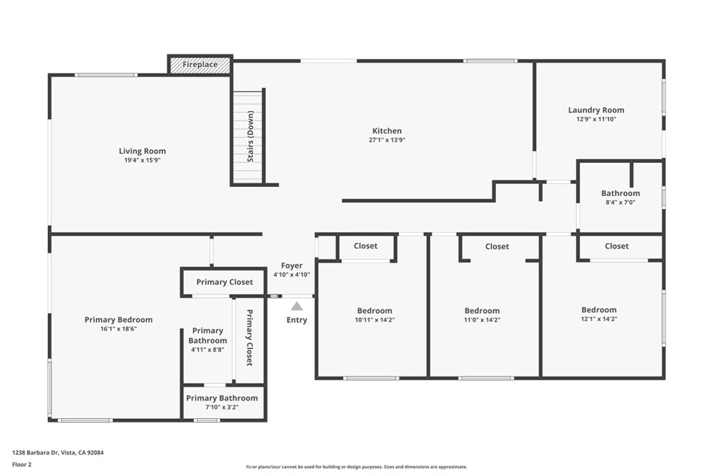 1238 Barbara Drive Vista, CA 92084 - Photo 48 of 49 Main level with elevated livingroom and primary bedroom