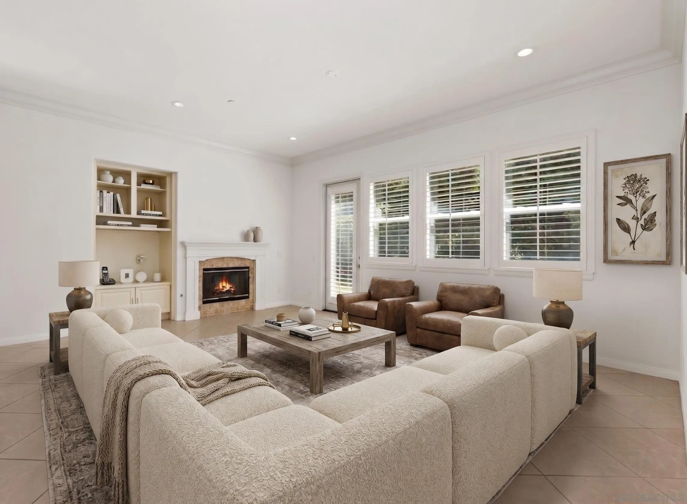 Family Room, Digitally Staged
