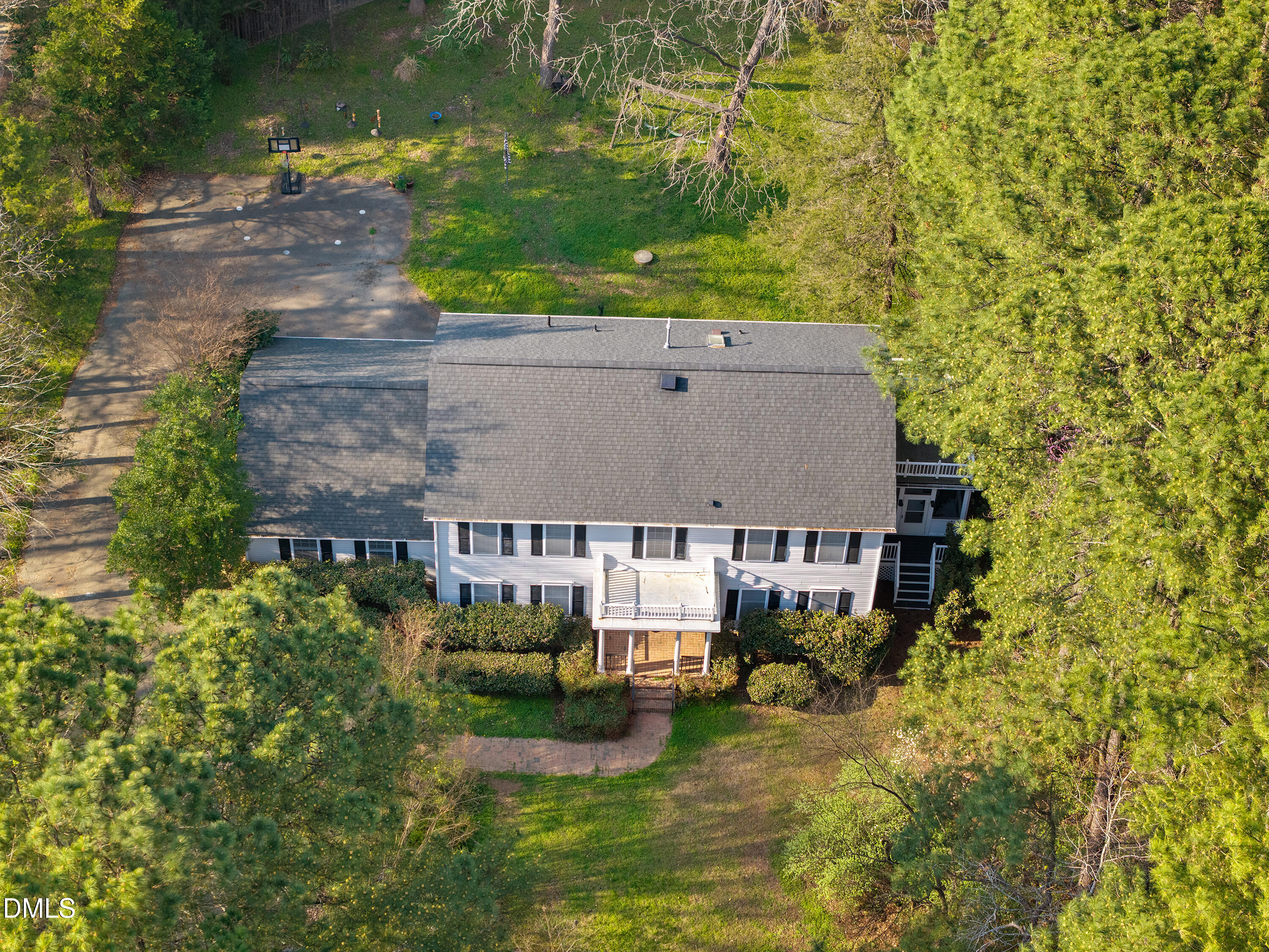 340 Andrews Store Road Pittsboro, NC 27312 - Photo 56 of 59 an aerial view of a house with swimming pool and garden