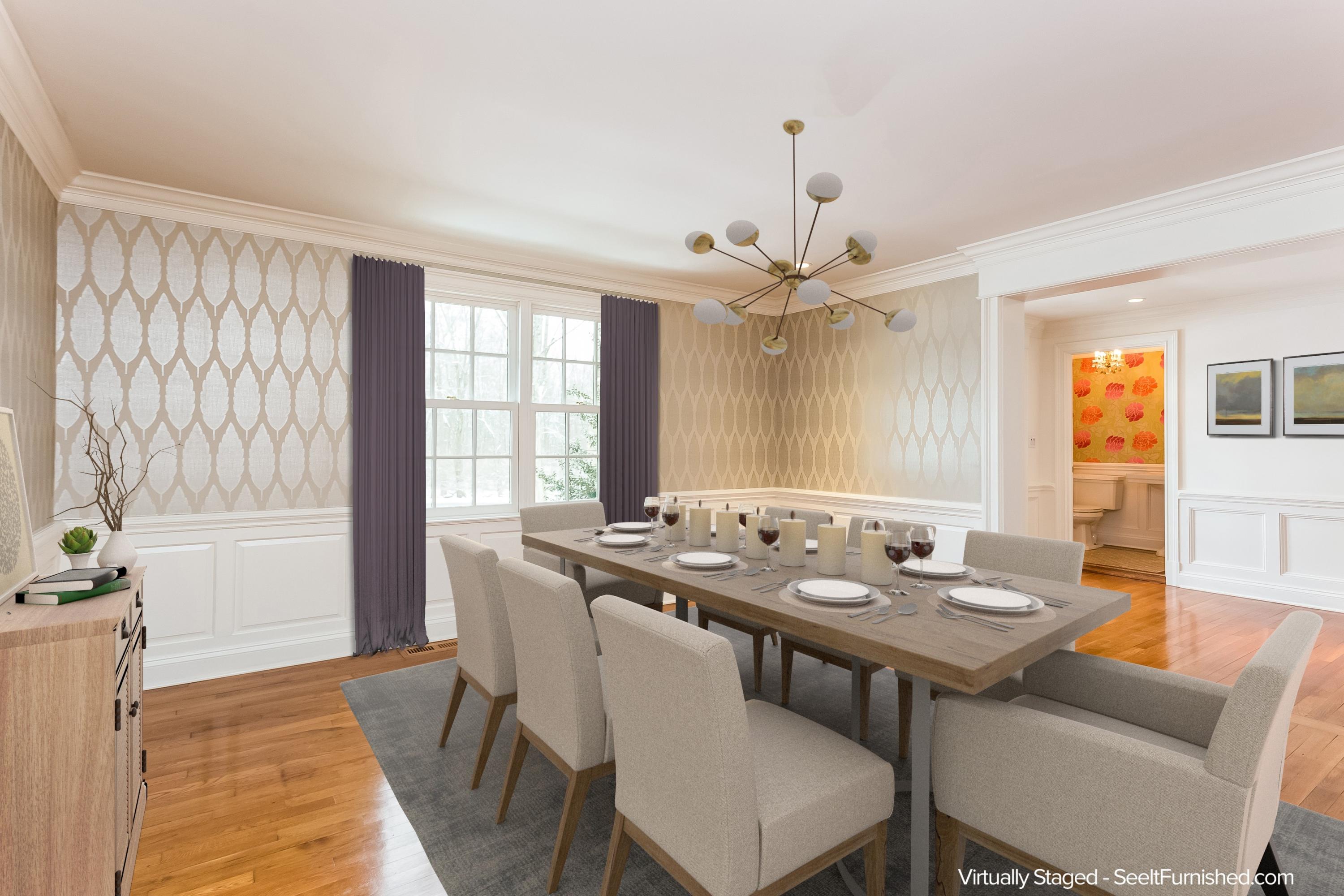 183 Turtle Back Road New Canaan, CT 06840 - Photo 13 of 53 a view of a a dining room with furniture window and wooden floor