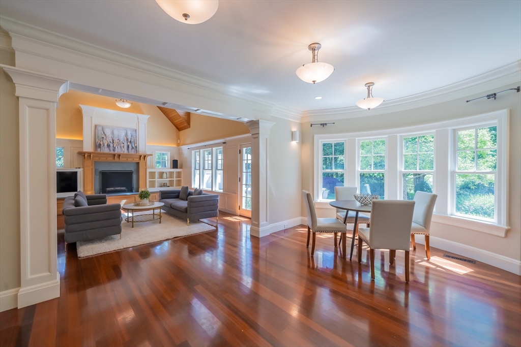 197 Grant Street Lexington, MA 02420 - Photo 13 of 42 a view of a dining room with furniture window and wooden floor