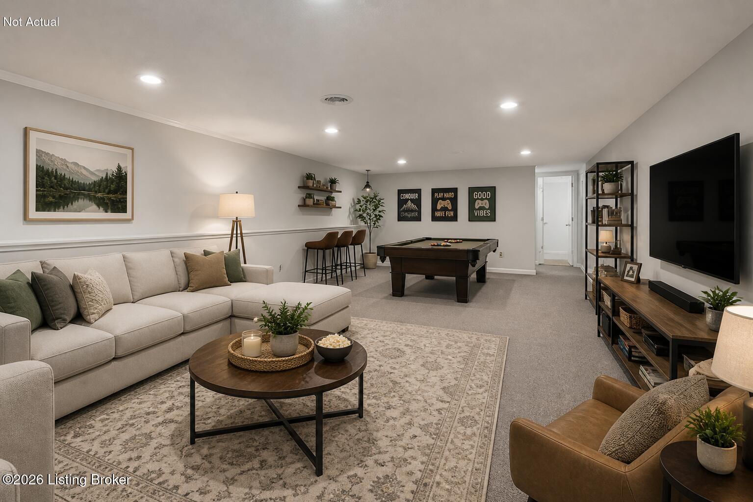2911 Lexham Road Louisville, KY 40220 - Photo 35 of 54 Virtually Staged - Basement Rec room