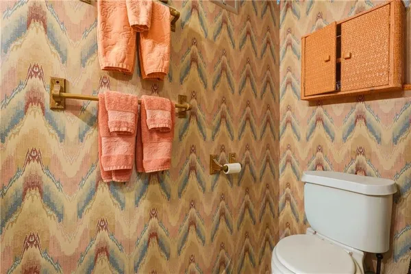 a white toilet sitting next to a shower curtain