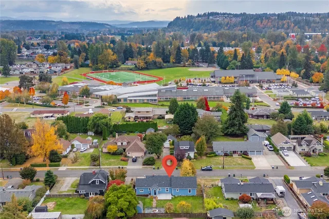 an aerial view of multiple house
