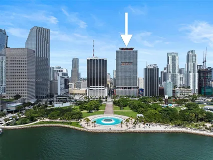 a view of a city with tall buildings