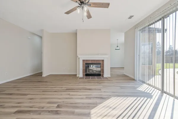 an empty room with a window