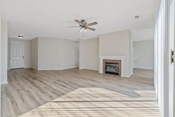 an empty room with a window