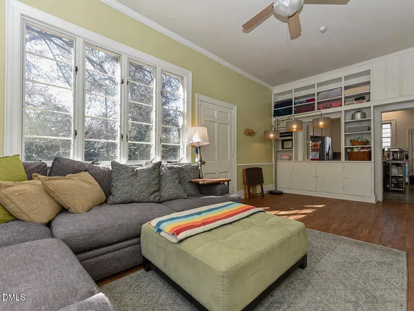 a view of livingroom with furniture and wooden floor