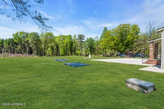141 Arneys Mt Road Pemberton, NJ 08068 - Photo 26 of 29 a backyard of a house with lots of green space and outdoor seating