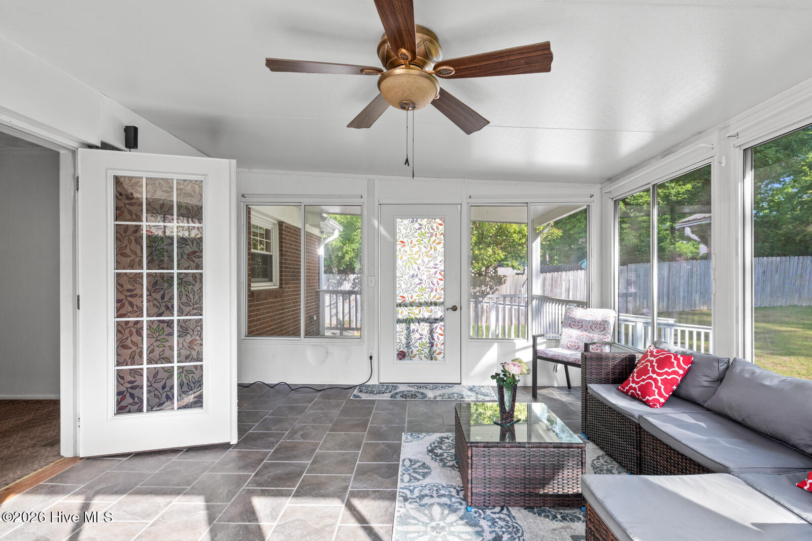 6 Laran Road Jacksonville, NC 28540 - Photo 25 of 41 The Sunroom, Leading On The Covered Deck And Spacious Back Yard