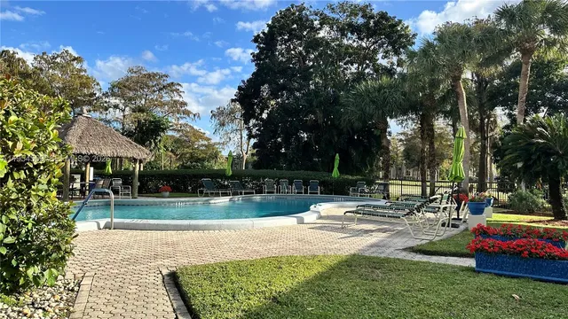 a childrens park with lots of swings and slides