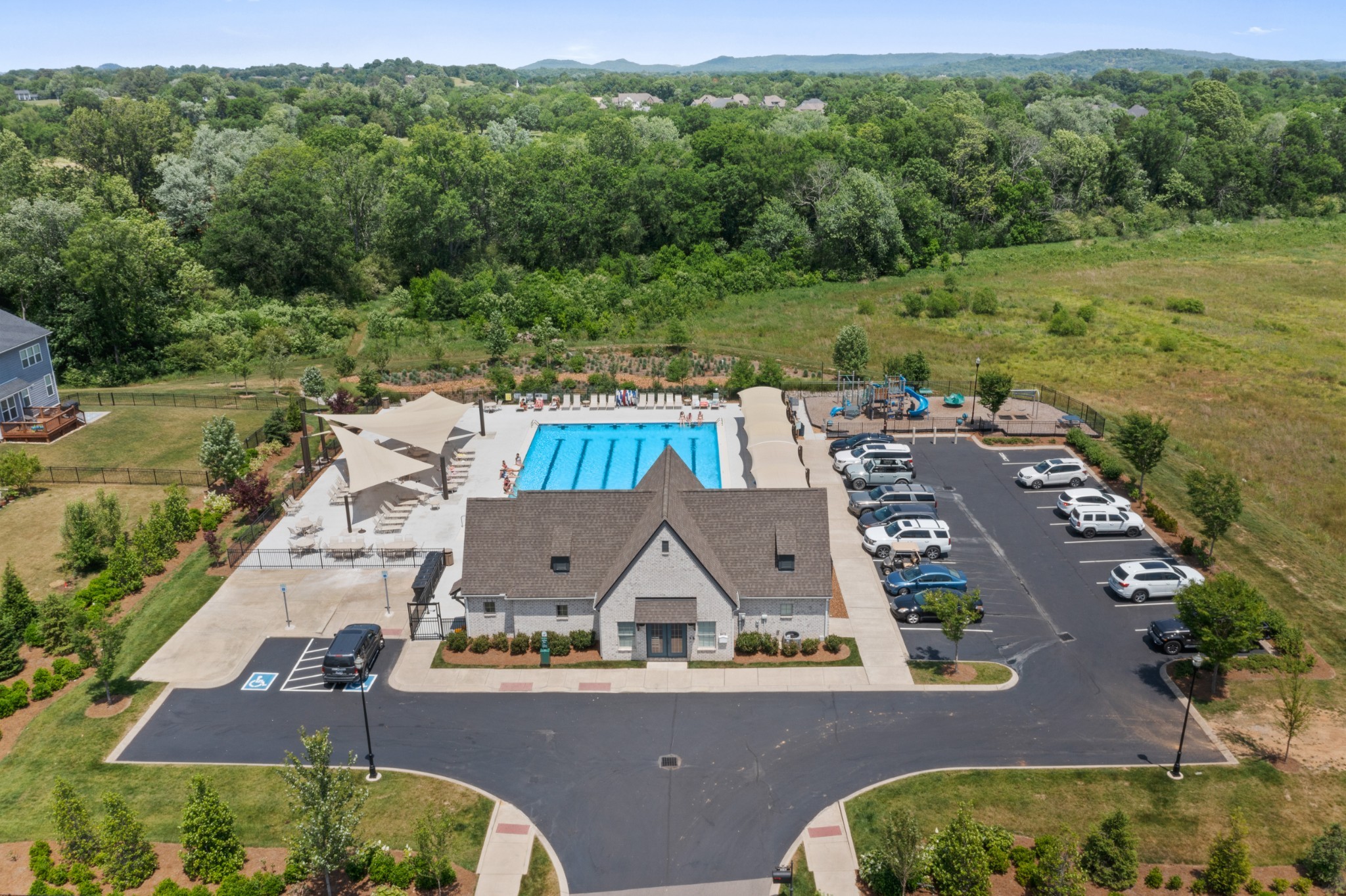 131 Alfred Ladd Road Franklin, TN 37064 - Photo 29 of 34 an aerial view of house with yard swimming pool and outdoor seating