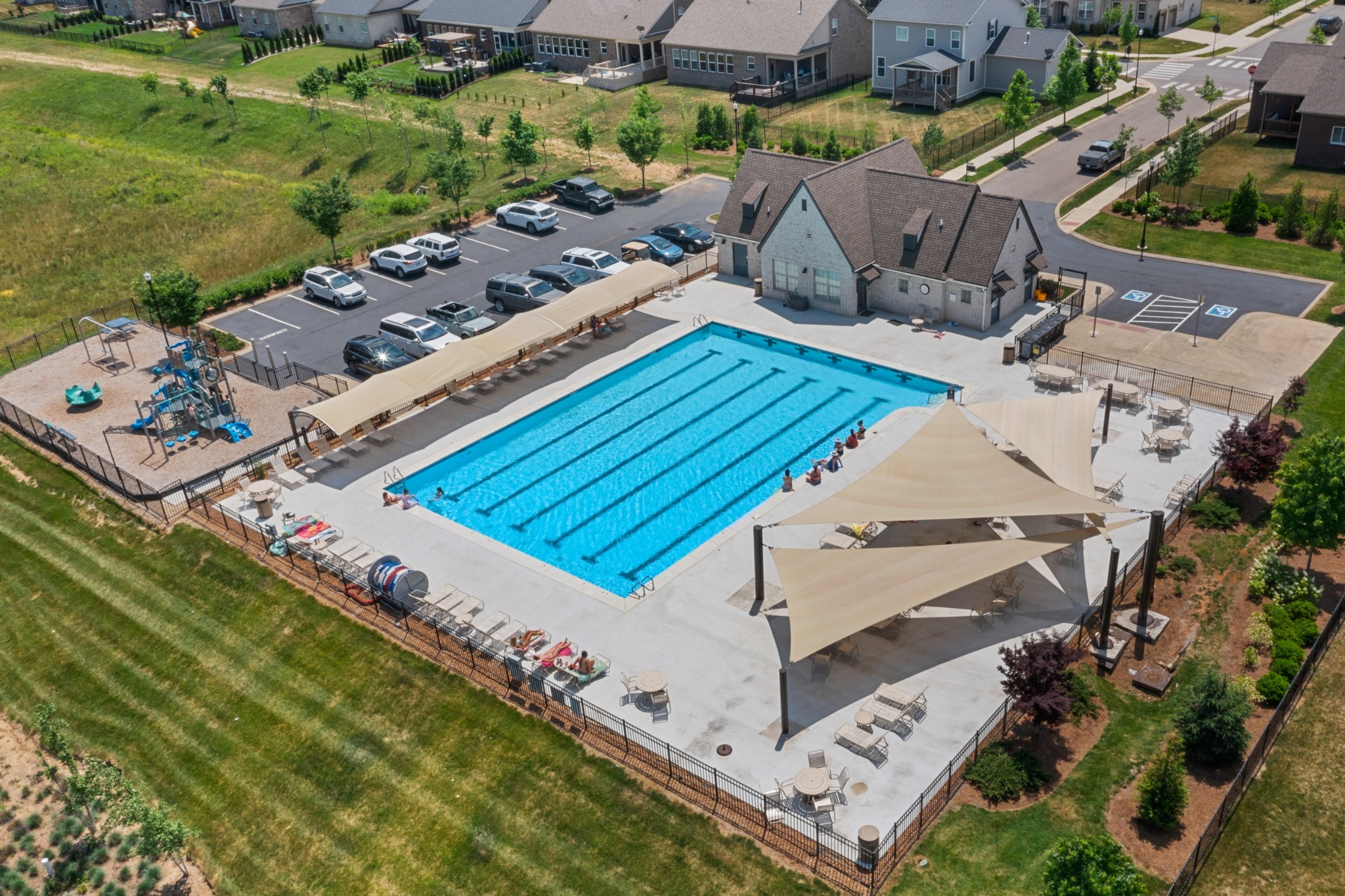 131 Alfred Ladd Road Franklin, TN 37064 - Photo 31 of 34 an aerial view of a house with a garden