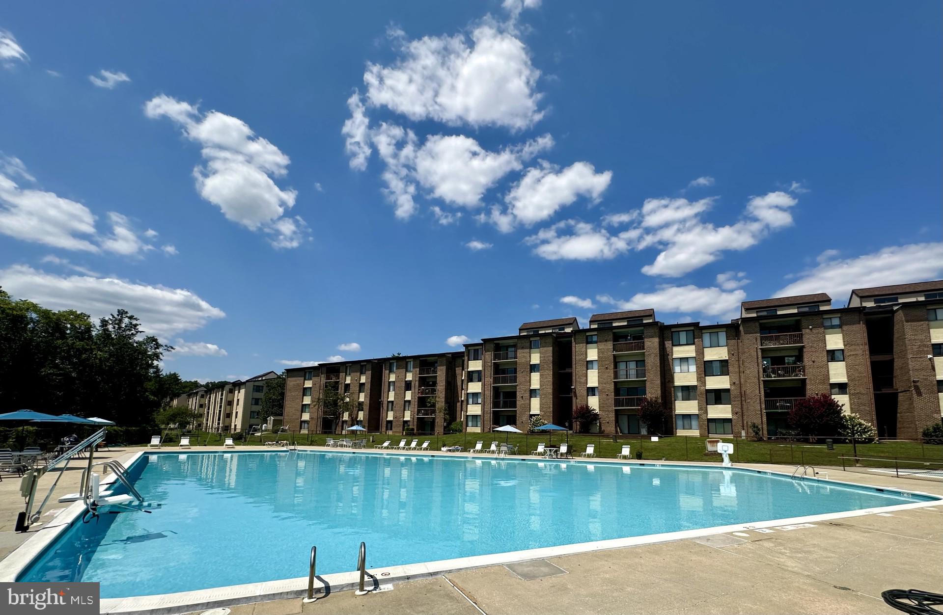 Exterior of building and pool