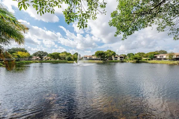 a view of a lake with houses