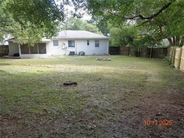 a view of a yard with a trees