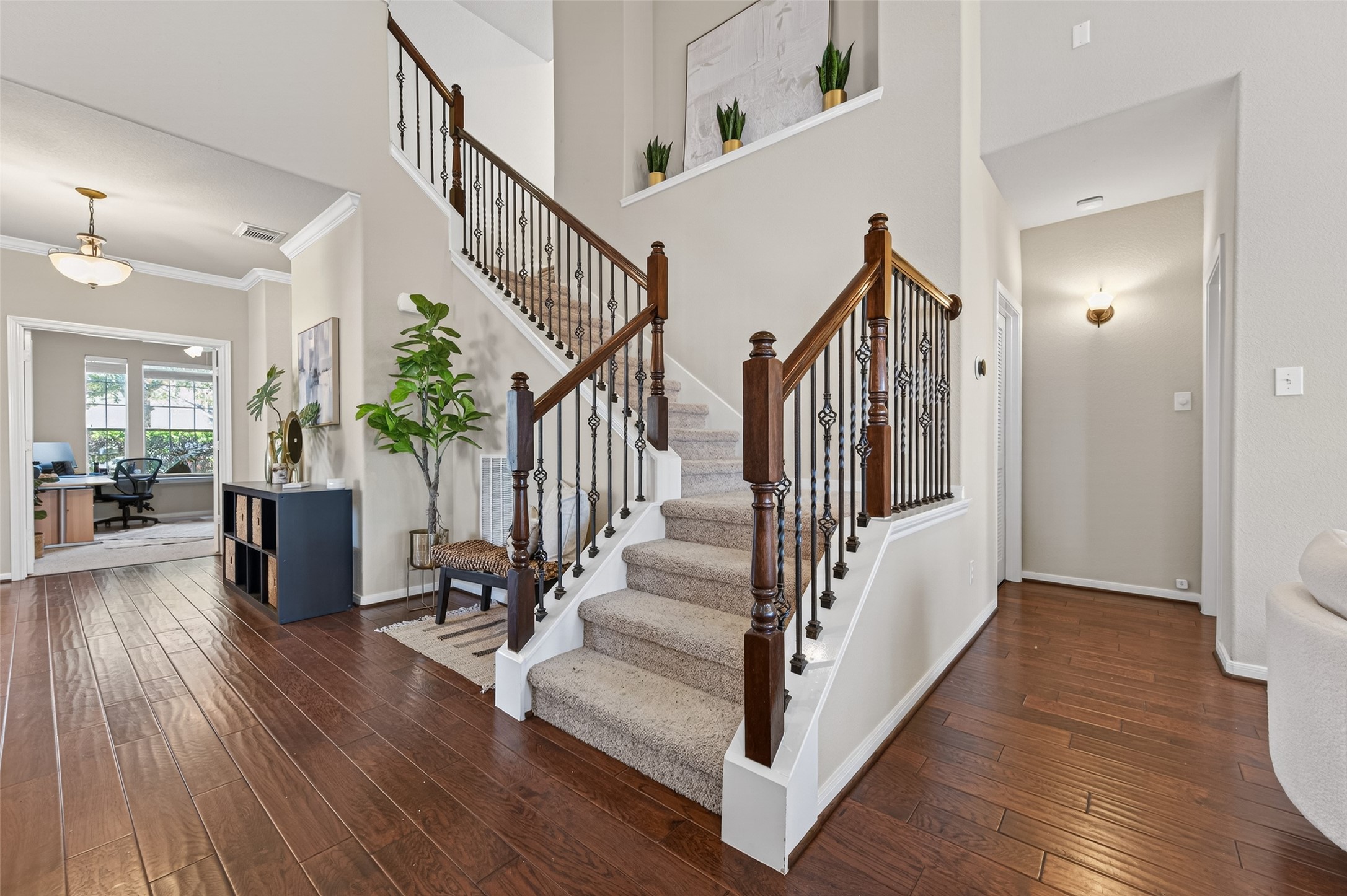 155 Rocky Point Drive Spring, TX 77389 - Photo 15 of 28 a view of entryway and hall with wooden floor