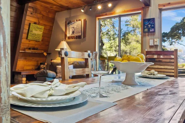 a view of a chairs and tables in the patio