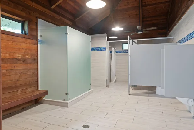 a bathroom with a shower