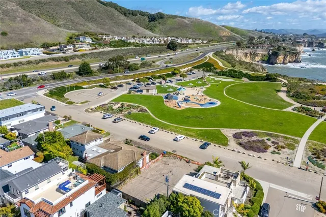 an aerial view of a city