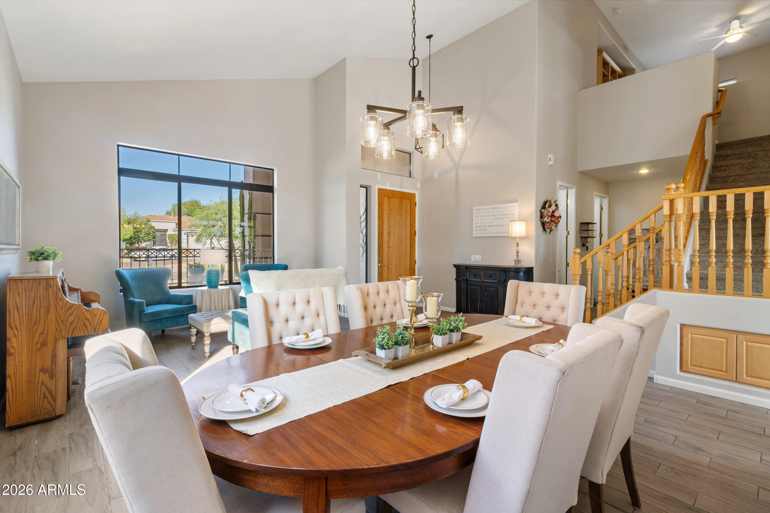 5219 East Hashknife Road Phoenix, AZ 85054 - Photo 7 of 38 a view of a dining room with furniture window and outside view