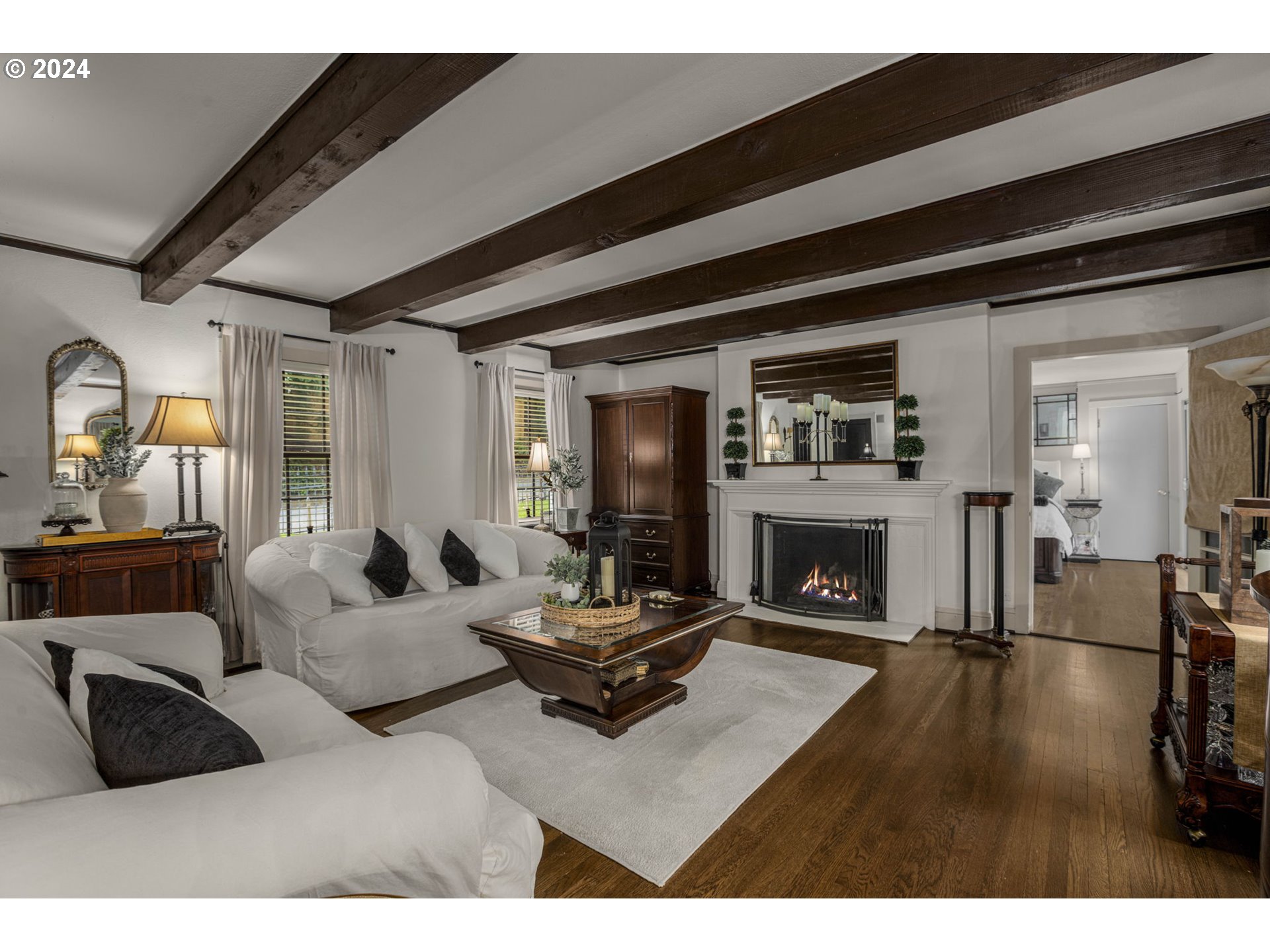 2271 Southwest Montgomery Drive Portland, OR 97201 - Photo 5 of 25 a living room with furniture and a fireplace