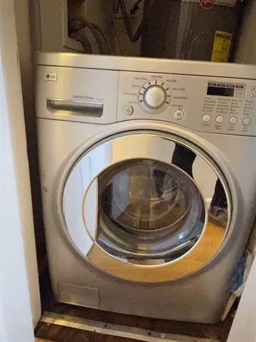 a close view of washer and dryer