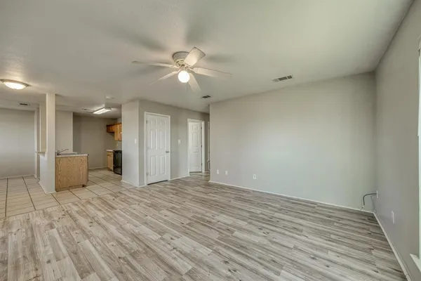 a view of a livingroom with a flat screen tv
