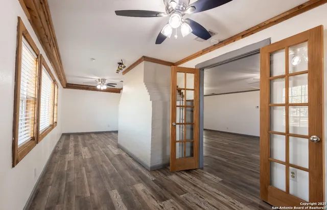 a view of entryway with wooden floor