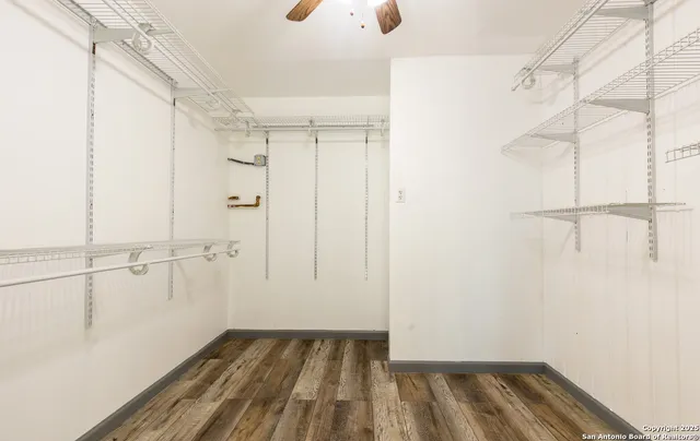 a view of a walk in closet