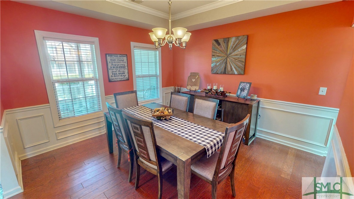40 Olde Gate Court Pooler, GA 31322 - Photo 15 of 48 Formal Dining Room with Wainscotting and Crown Mol