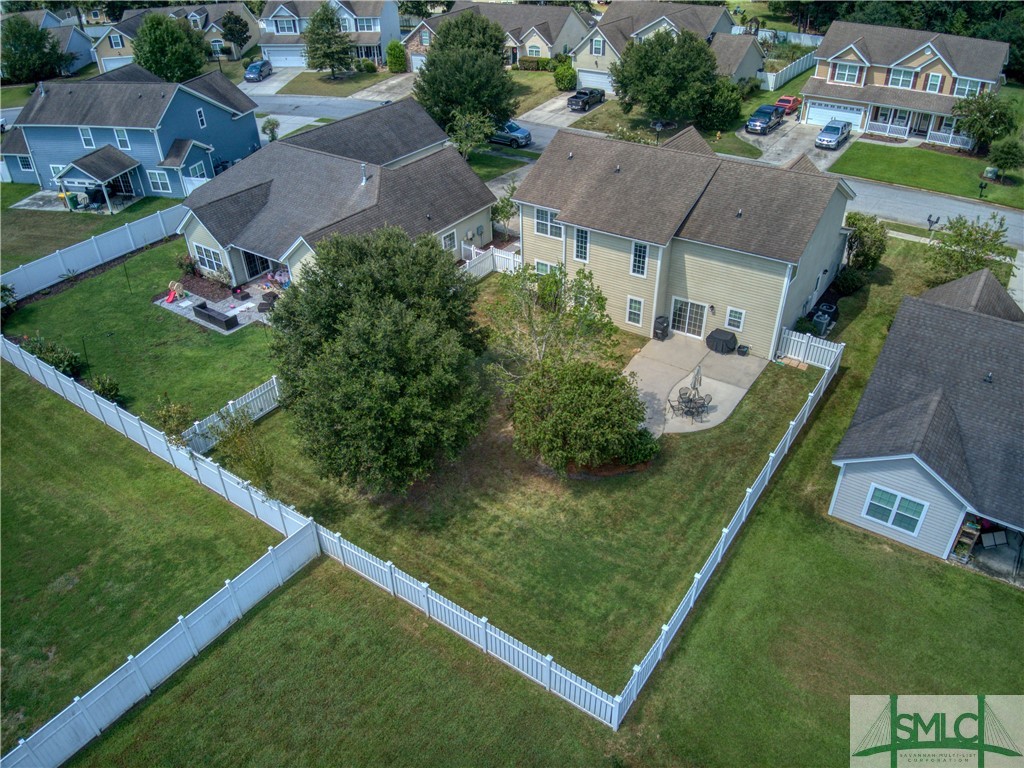 40 Olde Gate Court Pooler, GA 31322 - Photo 41 of 48 Drone of the home and the fenced backyard