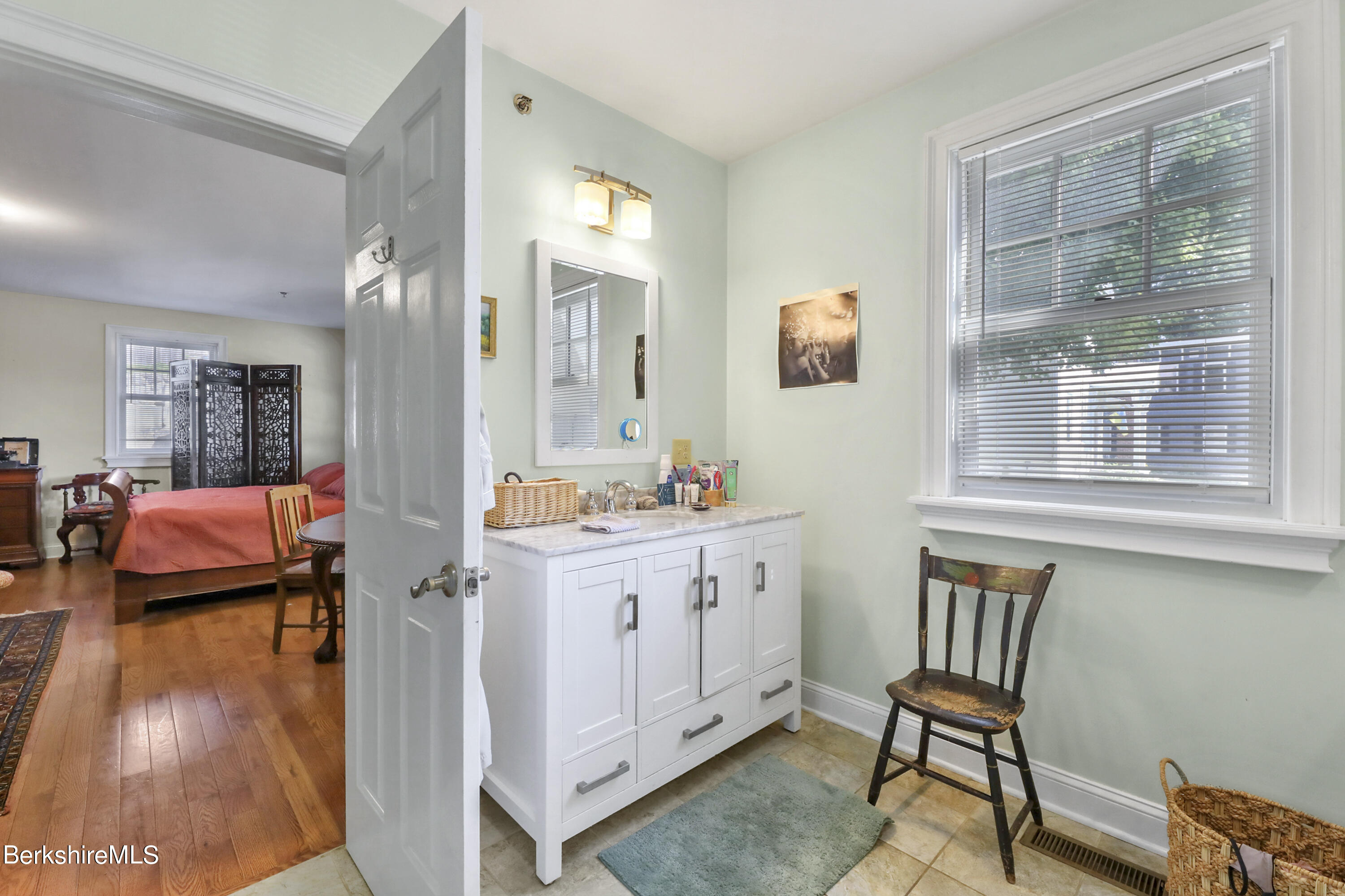 29 Main Street West Stockbridge, MA 01266 - Photo 22 of 51 a spacious bathroom with a double vanity sink and a mirror
