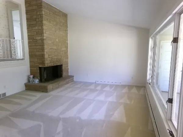 an empty room with a window