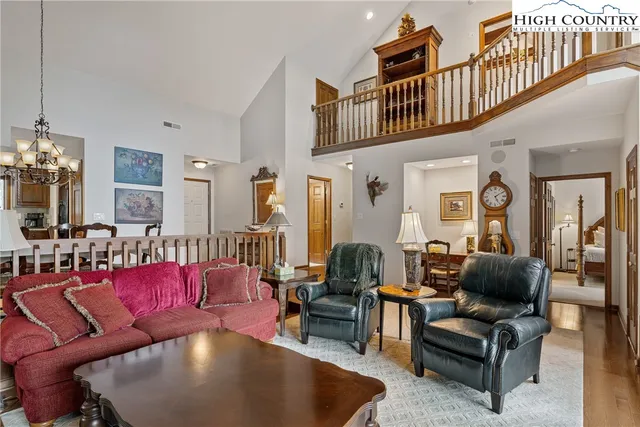 a living room with furniture