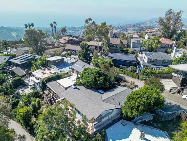 an aerial view of multiple house