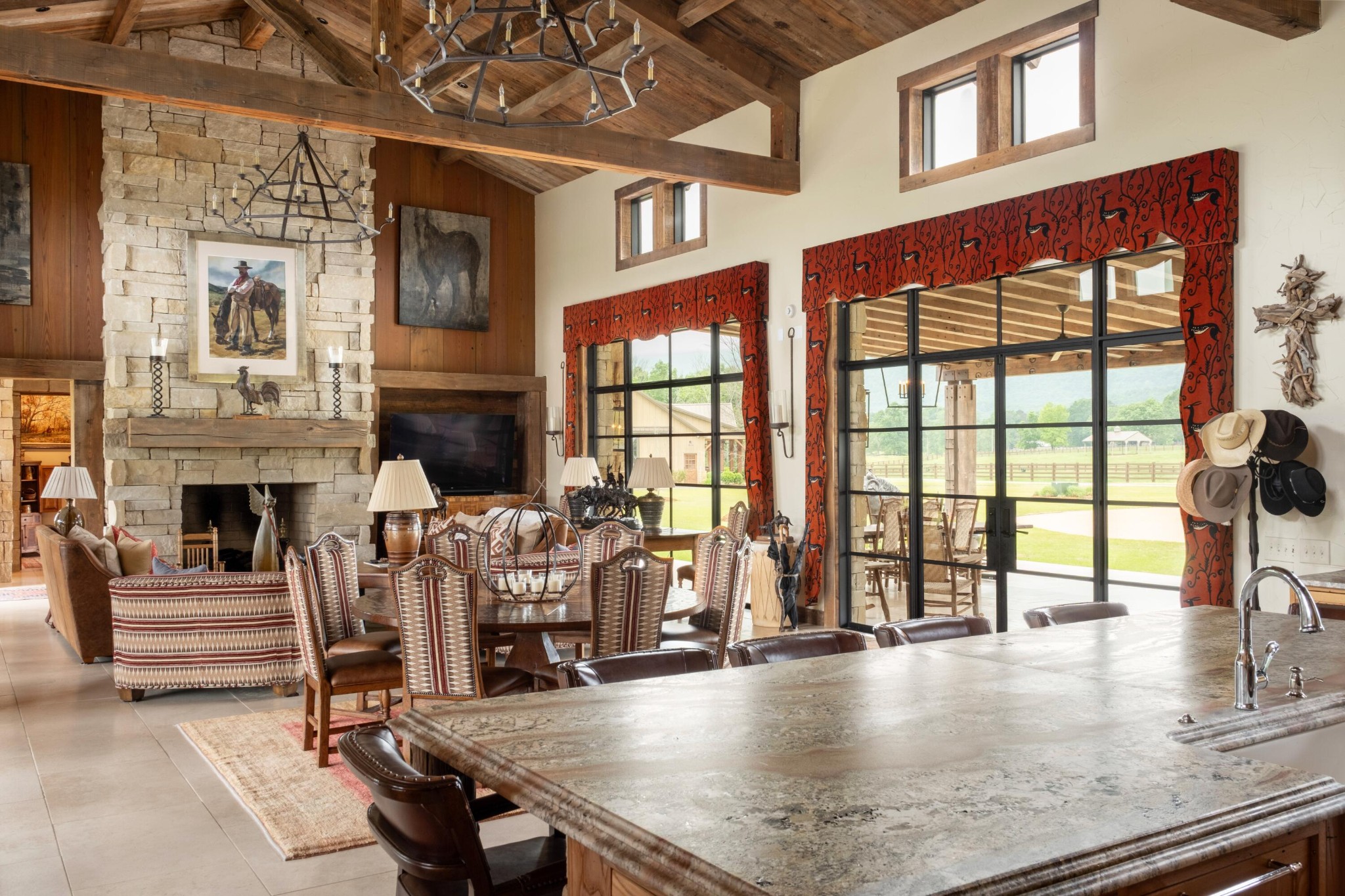 6971 West Cove Road Chickamauga, GA 30707 - Photo 30 of 100 a view of a livingroom with furniture a fireplace and windows