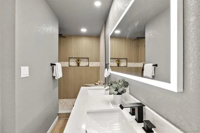a bathroom with a shower