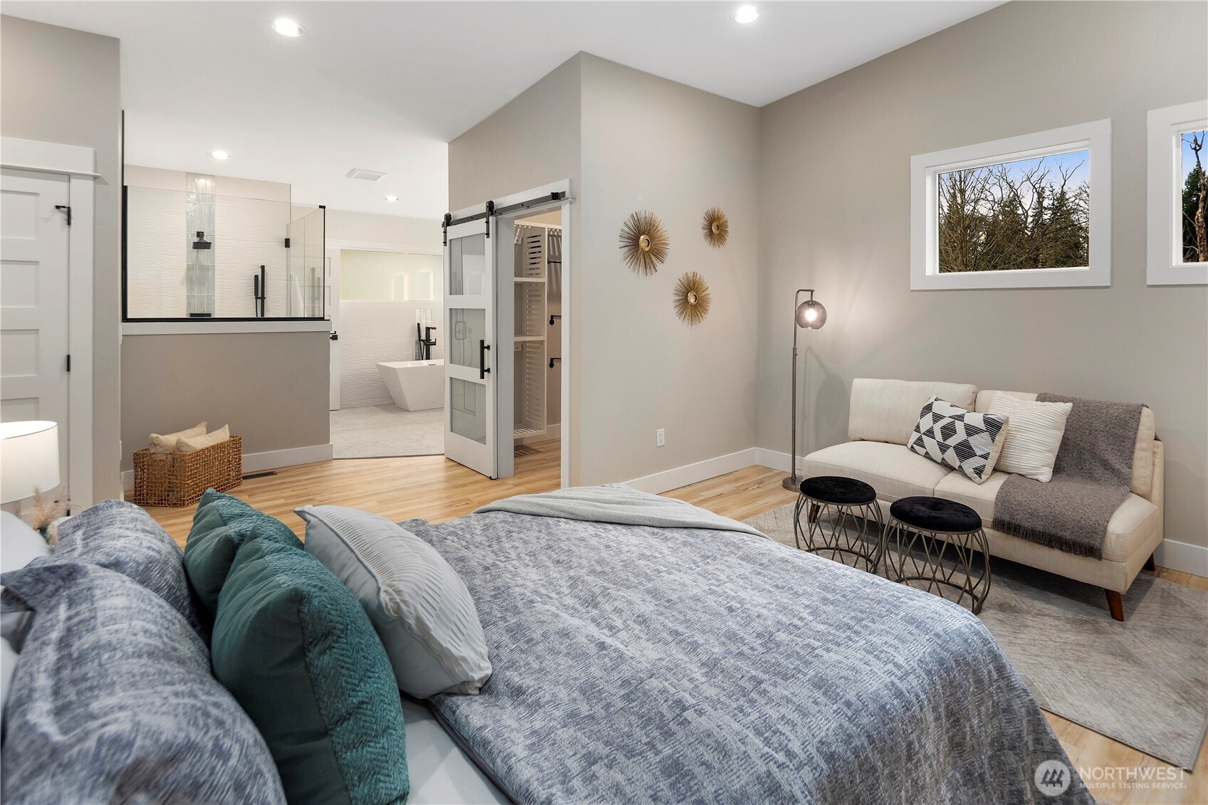 16250 Southeast Lake Moneysmith Road Auburn, WA 98092 - Photo 20 of 40 a spacious bedroom with a bed and furniture