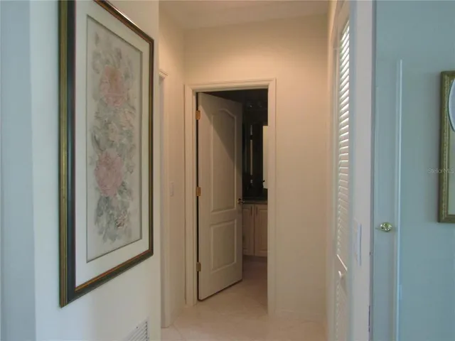 a view of elevator with hallway