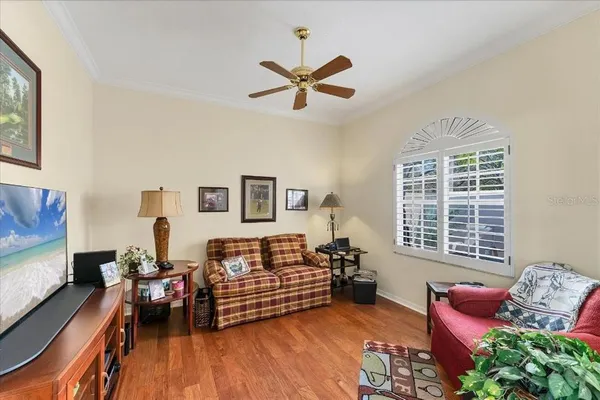 a living room with furniture