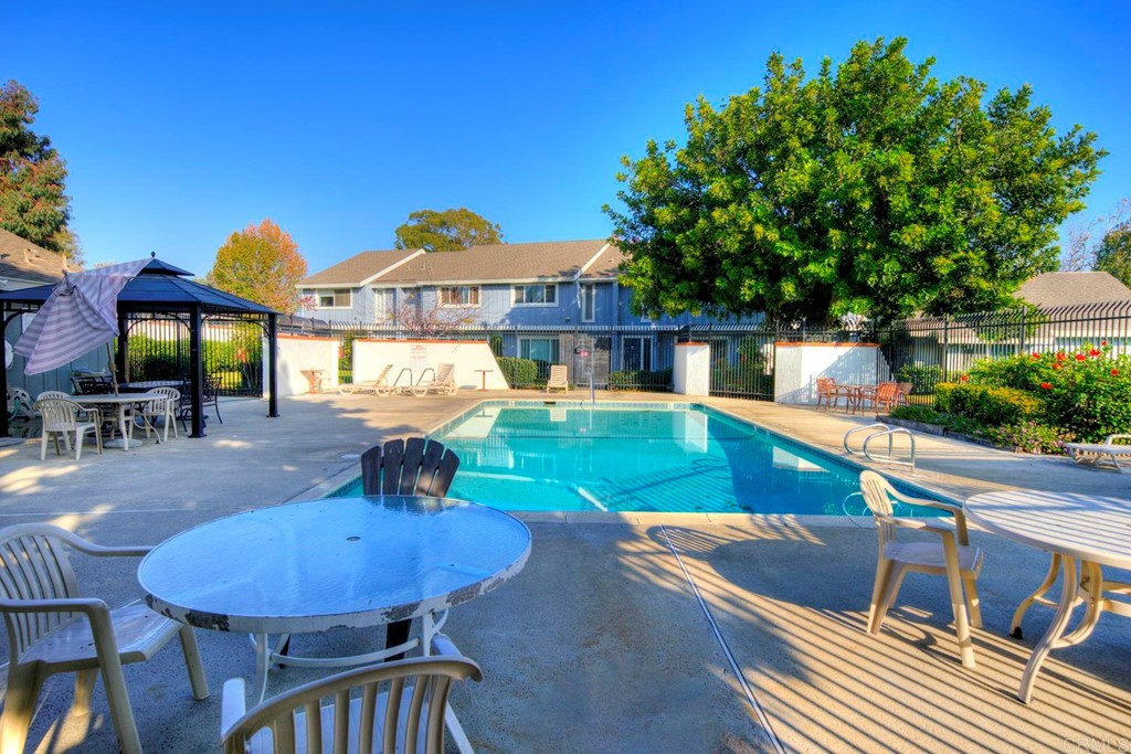 249 Fredricks Avenue Oceanside, CA 92058 - Photo 27 of 31 a view of a house with backyard swimming pool and sitting area