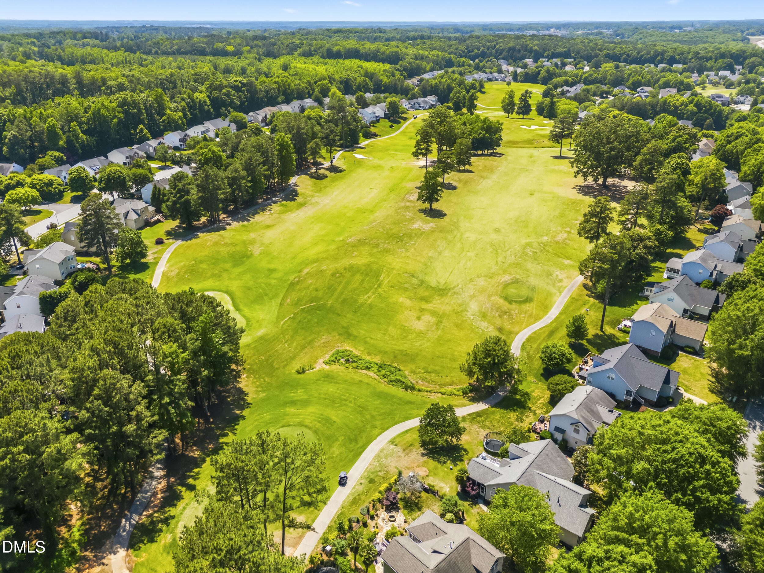 112 Ryder Cup Circle Raleigh, NC 27603 - Photo 44 of 45 an aerial view of residential houses with outdoor space and swimming pool