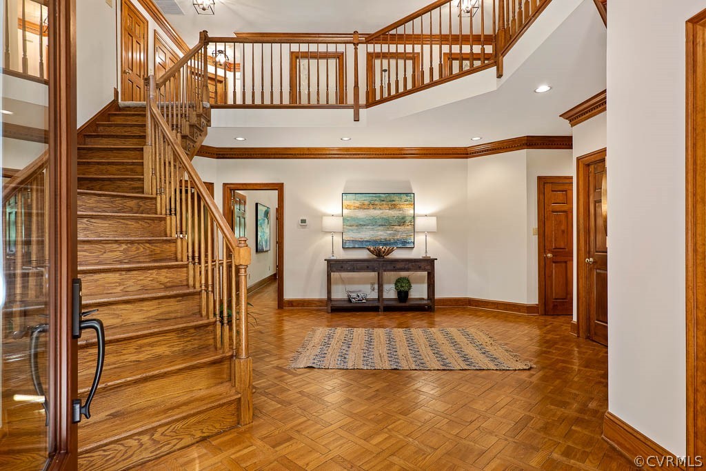 4110 Reeds Landing Circle Midlothian, VA 23113 - Photo 3 of 50 a view of a livingroom with wooden floor and stairs