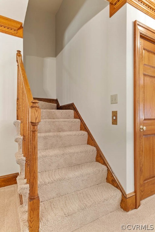 4110 Reeds Landing Circle Midlothian, VA 23113 - Photo 34 of 50 a view of staircase with white walls and railing