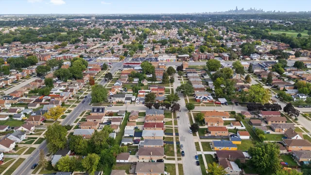 an aerial view of multiple house