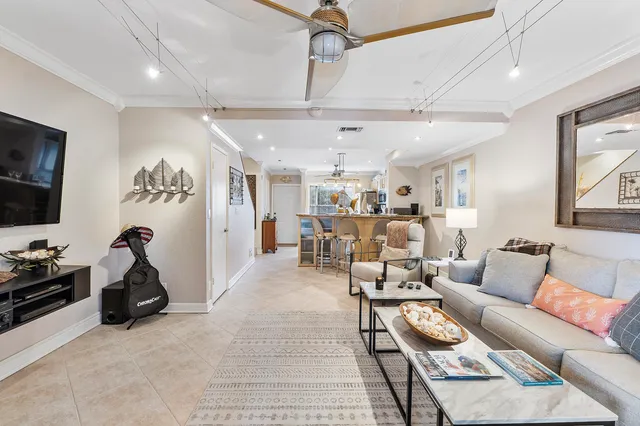 a living room with furniture