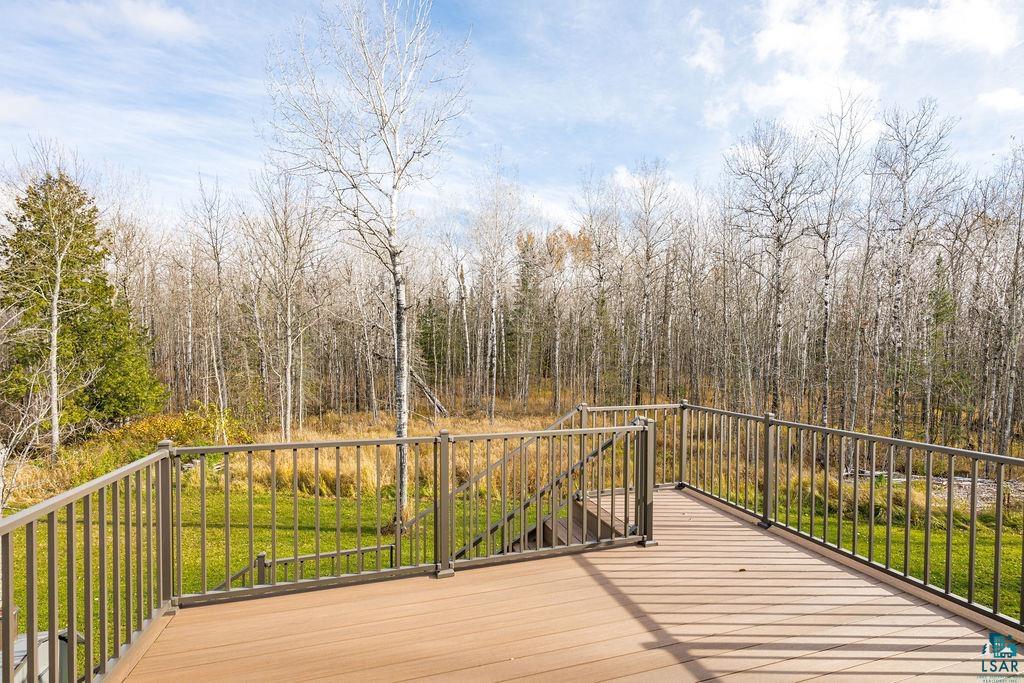 6048 Lakewood Road Duluth, MN 55804 - Photo 36 of 65 Wooden terrace with a view of trees and a yard