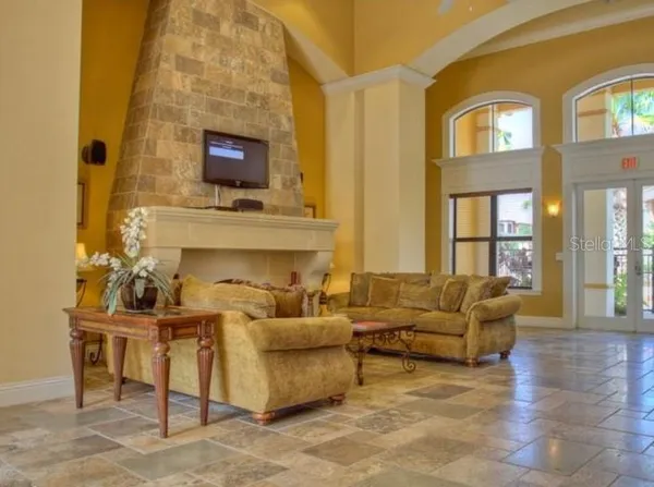 a room with furniture and a window