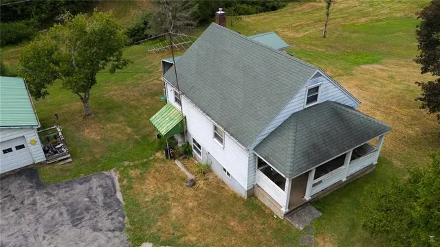 a view of a backyard with plants